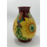 Moorcroft Inca Sunflower Vase by Rachel Bishop, H19cm.