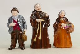 Coalport Figures of Monk, Chimney Sweep & Flower Seller(3):