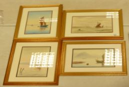 Seies of 4 Val Newby Nautical Theme Watercolours: each 41cm x 51cm(4)