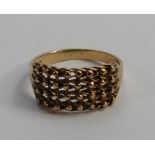 9ct keepers ring, size T, 3g: