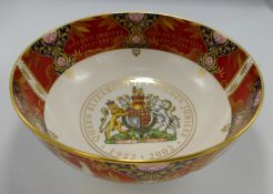 Royal Worcester Boxed Commemorative Bowl: diameter 22cm