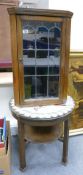 Glazed Small Corner Unit & Oak Glass topped Occasional Table(2):