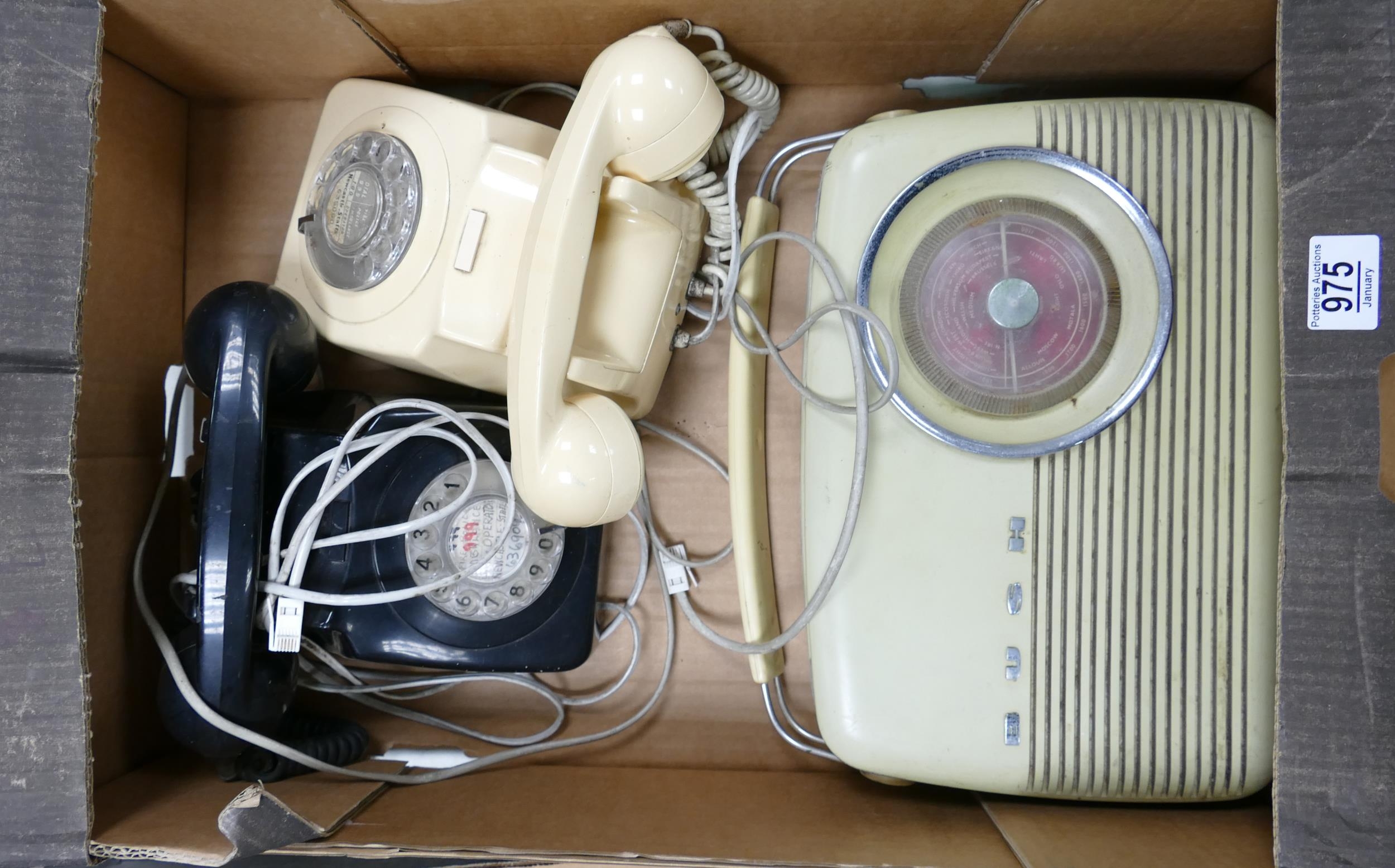 A collection of Vintage Dial Telephones & Bush Retro Radio