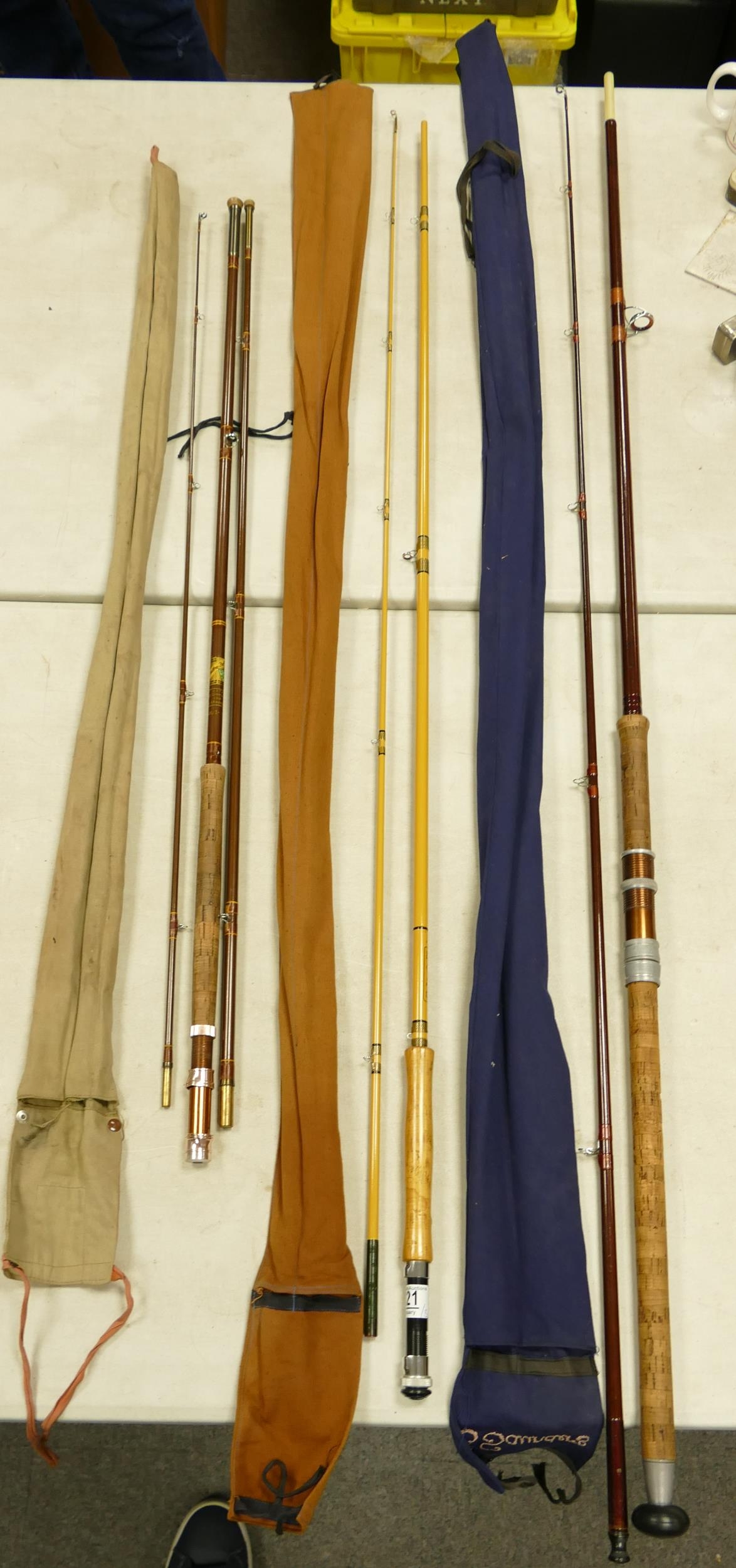 Vintage Fishing Rods to include: 10 ft Mibro Trufly, Edgar Sealy Fly Rod & Foster Bros item(3) - Image 2 of 8