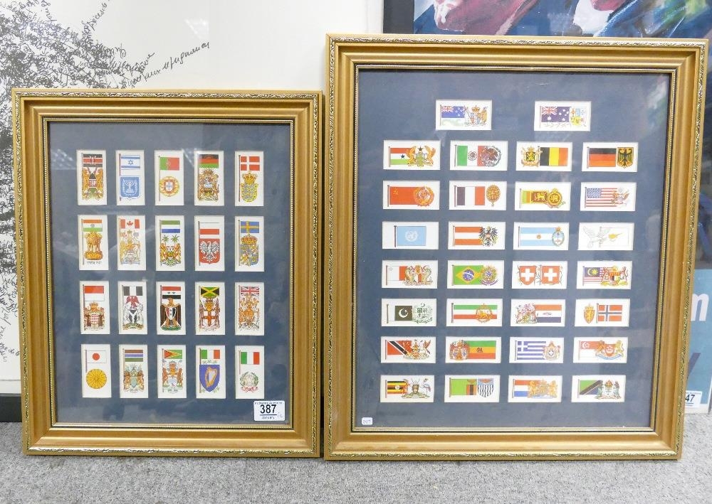 Two Framed Brooke bond Flags of thw World Cigarette Card Sets(2)