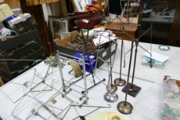 A large collection of Vintage Metal Window Display Stands & Accessories: