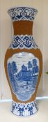 Large Thailand Made Blue & White Decorated Vase: height 62cm