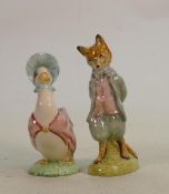 Royal Albert Beatrix Potter Figures: Foxy Whiskered Gentleman & Jemima Puddleduck(2)