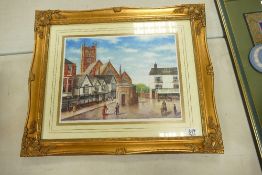 Framed Local Interest Limited edition print: Red Lion Square newcastle 1860, 50cm x 59vm