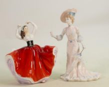 Royal Doulton Lady Figure Karen HN2388: and Coalport figure Lady Frances on the Grand Tour(2)