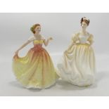 Royal Doulton lady figures Deborah : HN3644 together with Natalie HN3173 (2)