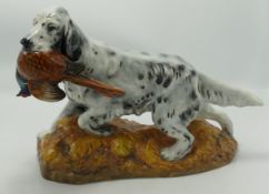 Royal Doulton model of a Setter & Pheasant: Setter and pheasant HN2529, height 22cm(restored neck to