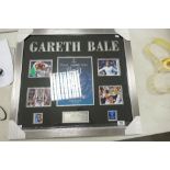 Large Framed Gareth Bale Champions League Final 2014 Commemorative Program & Photos: frame size 65 x