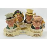 A collection of Royal Doulton Jim Beam Bourbon Whiskey Sealed Decanters on The Pickwick Collection