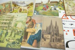 A collection of 8 large Early Continental Chromollithographs Original Prints with Educational
