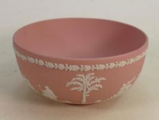 Wedgwood Pink Jasperware Bowl: diameter 20cm