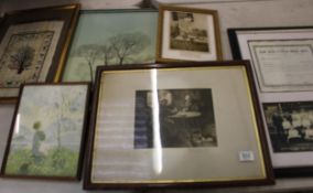 A collection of Framed items : Fulham Football theme items noted(6)