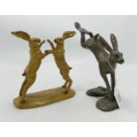 Naturecraft Collection Resin Ornament Boxing Hares & similar Leaping Hare(2):