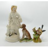 A collection of Staffordshire Type Figures: together with Crown Staffordshire J T Jones Goldfinch,