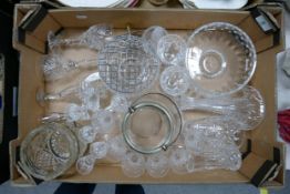 A collection of quality cut glass crystal items to include: wine glasses, bowls, biscuit barrels etc