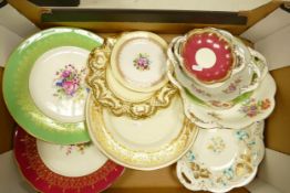 A mixed collection of items to include: Copeland Floral decorated handled dishes, Royal Doulton