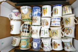 A collection of Royalist Theme Commemorative Mugs, Loving Cups etc:
