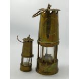 Eccles Type 6 Miners Safety Lamp: together with similar smaller novelty item(2)