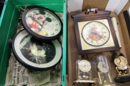 A collection of Wall & Mantle Clocks etc(2 trays):