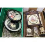 A collection of Wall & Mantle Clocks etc(2 trays):