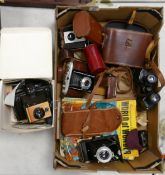 A mixed collection of optical items to include: Kodak Agfa & Polaroid camera's Denhill 12 x 40 cased
