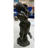 Large Bronzed Resin Figure of Lovers: height 36cm