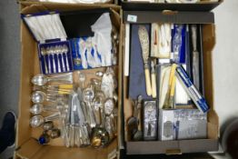A large collection of cased & loose Mappin & Webb & similar cutlery:2 trays