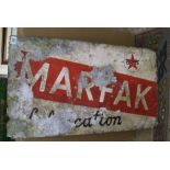 Distressed Aluminium Caltex Marfak Lubrication Adverting Sign: 53cm x 92cm