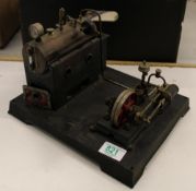 Marklin Type Stationary Live Steam Engine: base 30 x 26cm