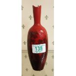 Royal Doulton Flambe Woodcut Vase: height 19cm