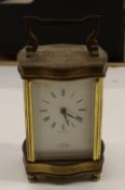 J W Benson London Brass Carriage Clock: