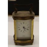 J W Benson London Brass Carriage Clock: