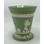 Wedgwood Sage Green Vase & Frog: height 17cm