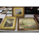 Three Victorian Framed Landscapes: largest 59 x 50cm(3)