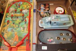 A mixed collection of items to include: Tinplate toys, Sooty Xylophone, SPV Vehicle, Mickey Mouse