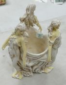 Large Resin Classical Lady Theme Planter: height 14cm