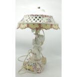 Large Bassano Cherub Theme Lamp Base & Ceramic Shade: height 41cm