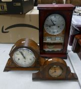 Three Modified Oak & Similar Mantle Clocks(3):