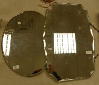 Two Bevel Edged Wall Mirrors(2):
