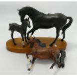 Beswick Black Beauty & Foal: together with damaged Prancing Arab(2)