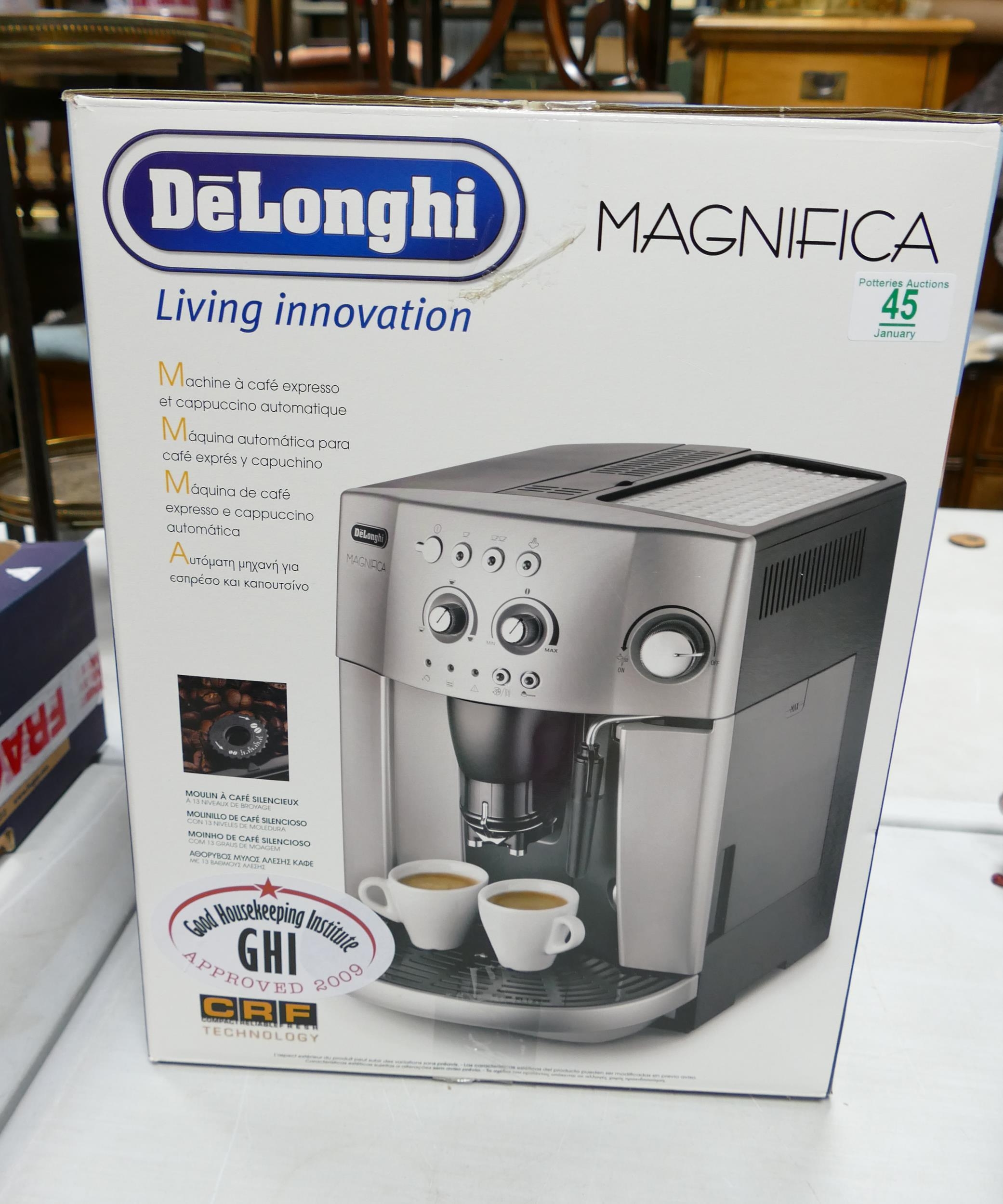 Boxed DeLonghi Magnifica Coffee Machine: