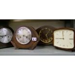 Four Oak Cased Mantle Clocks(4):