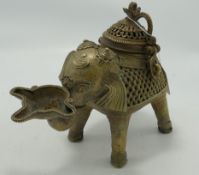 Asian Modern Elephant Theme Incense Burner: height 19cm