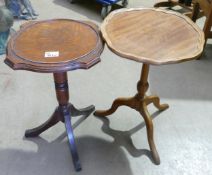 Two Small Oak Tripod Tables(2):
