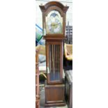 Modern Brass Faced Grand Daughter Clock: height 168cm